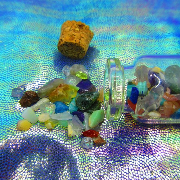 Mixed Gemstone Chips Gemstone In A Bottle Embellishments Natural Semi Precious - Picture 2 of 3